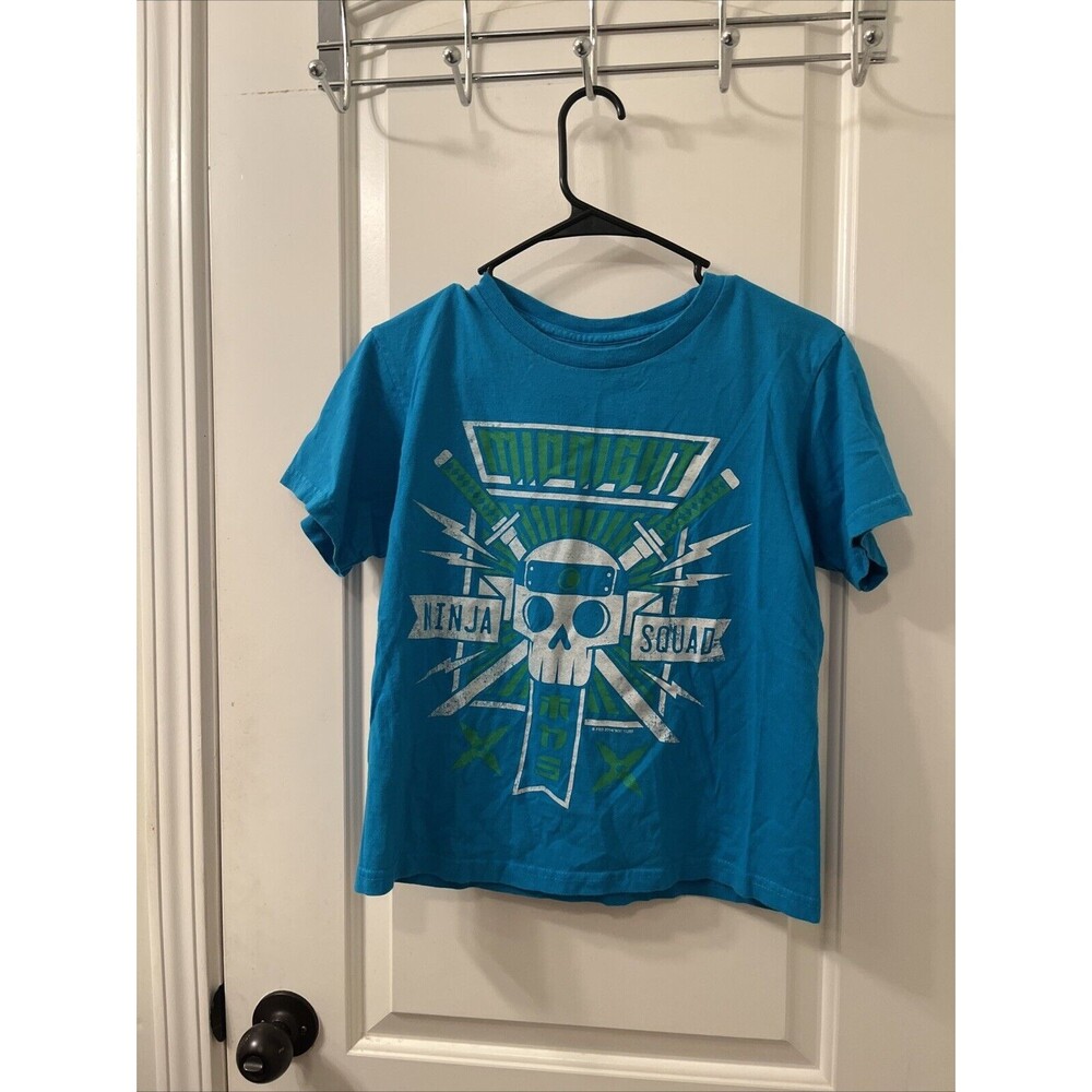 Audio Council Boys Short Sleeve T-Shirt Graphic Skull Ninja Squad Size M Blue